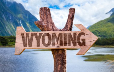 Wyoming ahşap işareti