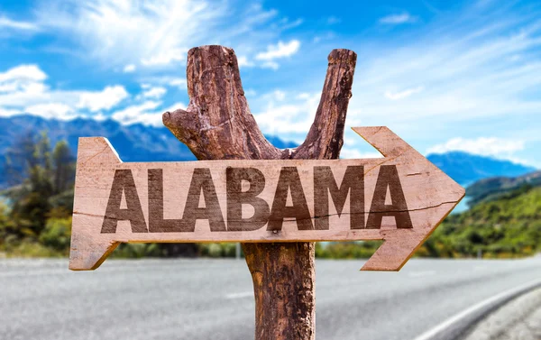 Alabama drewniany znak — Zdjęcie stockowe