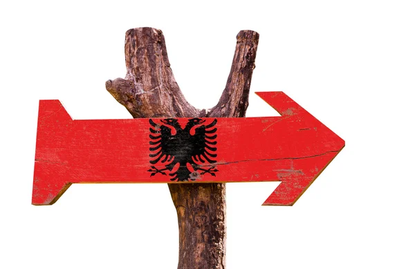 Albania Bandera letrero de madera — Foto de Stock