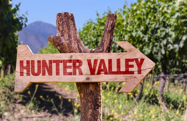 Hunter Valley wooden sign — Stock Photo, Image