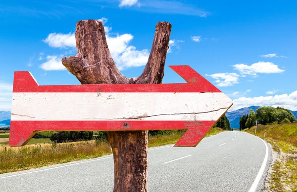 Oostenrijk vlag houten teken — Stockfoto