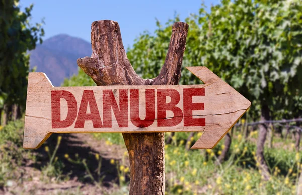 Danube wooden sign — Stock Photo, Image