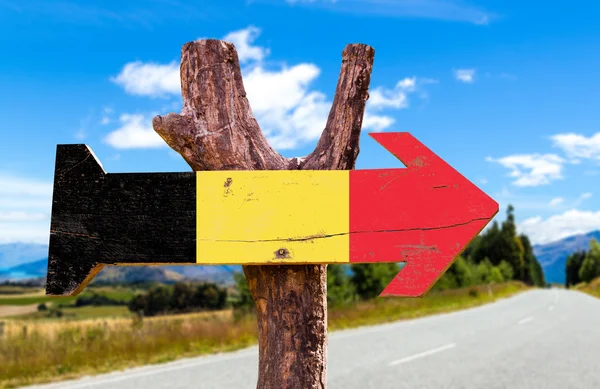 Belgique Drapeau signe en bois — Photo