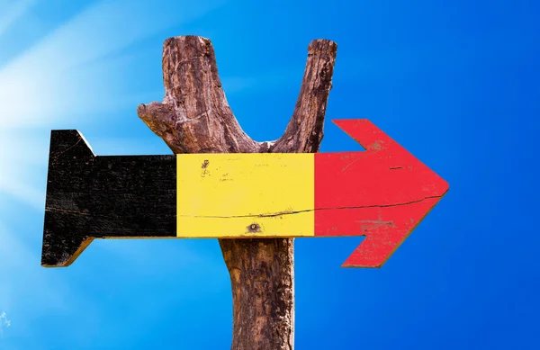 Belgique Drapeau signe en bois — Photo