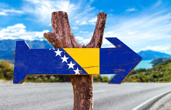 Señal de madera de Bosnia y Herzegovina — Foto de Stock