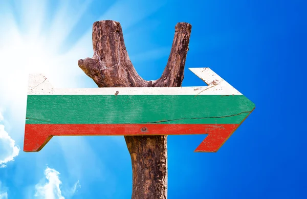 Bulgarische Flagge hölzernes Schild — Stockfoto