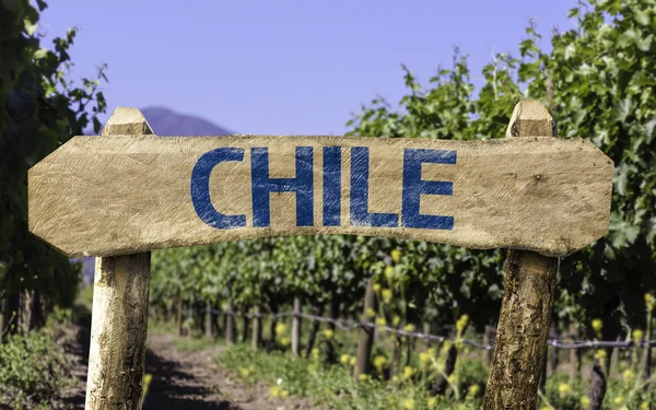 Señal de madera Chile —  Fotos de Stock