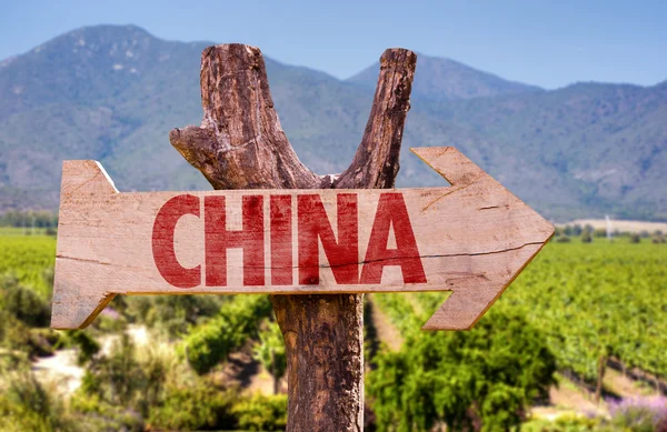 Holzschild aus China — Stockfoto