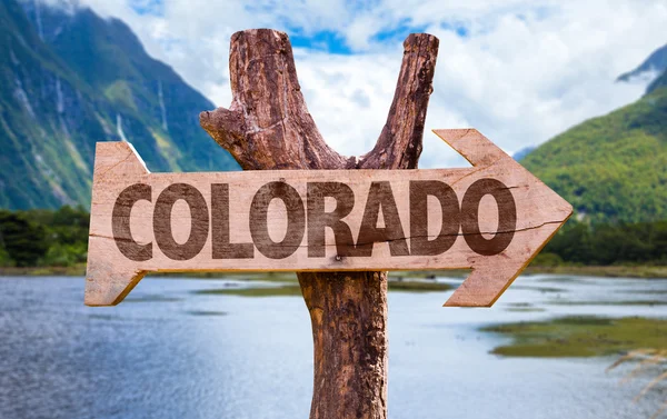 Colorado houten teken — Stockfoto