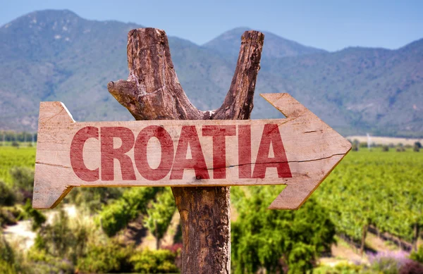 Horvátország fa jel — Stock Fotó