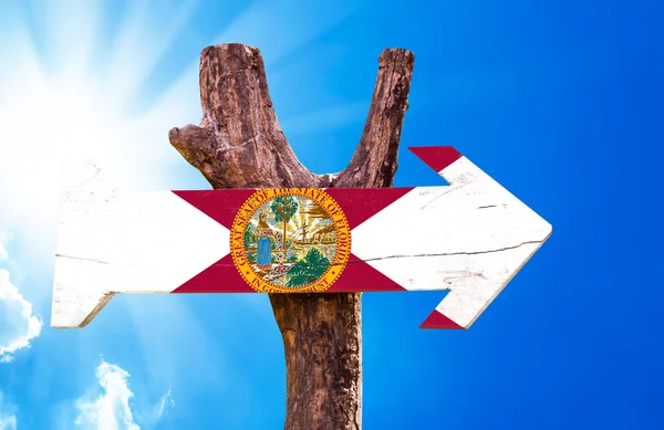 Flaga Florida drewniany znak — Zdjęcie stockowe