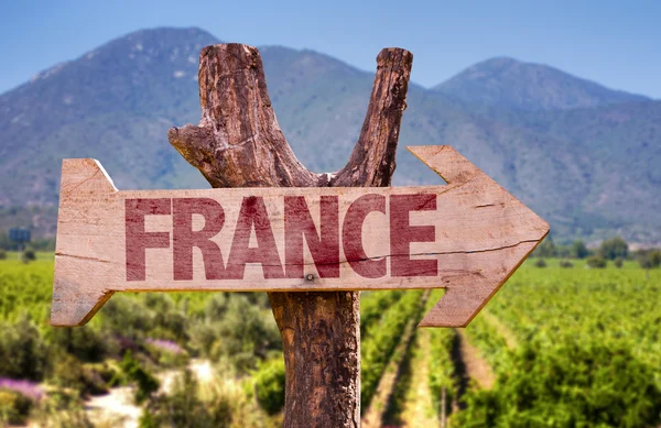 Francia segno di legno — Foto Stock