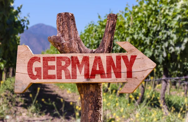 Almanya ahşap işareti — Stok fotoğraf