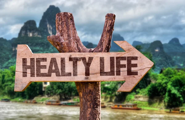 Hälsosamt liv riktning tecken — Stockfoto