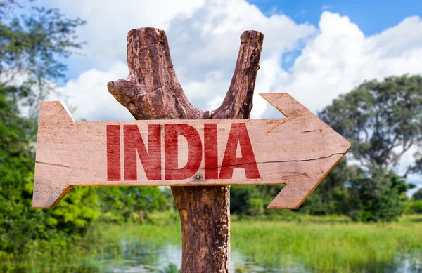 India wooden sign — Stock Photo, Image