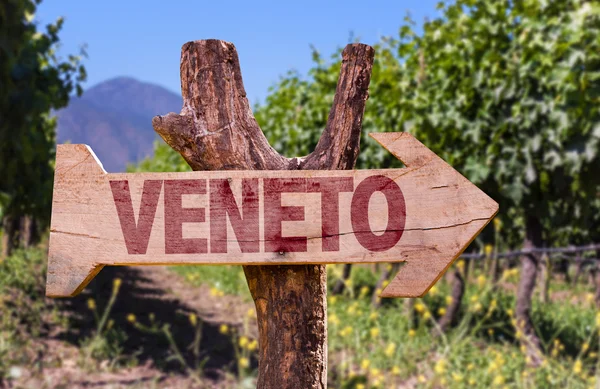 Veneto wooden sign — Stock Photo, Image