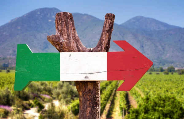 Bandera de Italia signo de madera — Foto de Stock