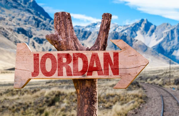 Jordan houten teken — Stockfoto