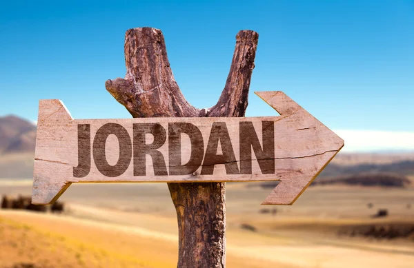 Jordania signo de madera — Foto de Stock