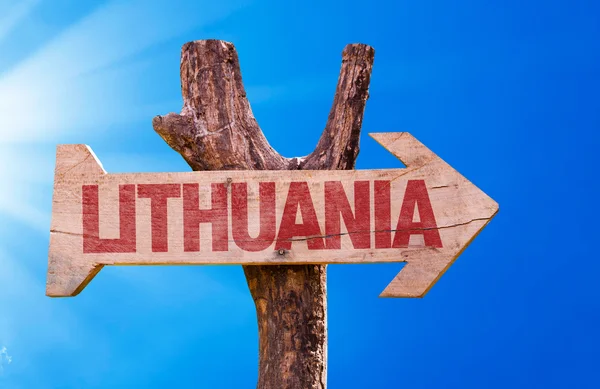 Lituania signo de madera — Foto de Stock