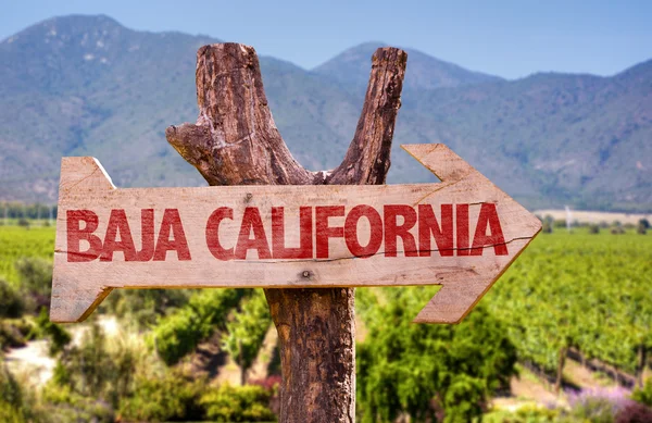 Baja california hölzernes Schild — Stockfoto