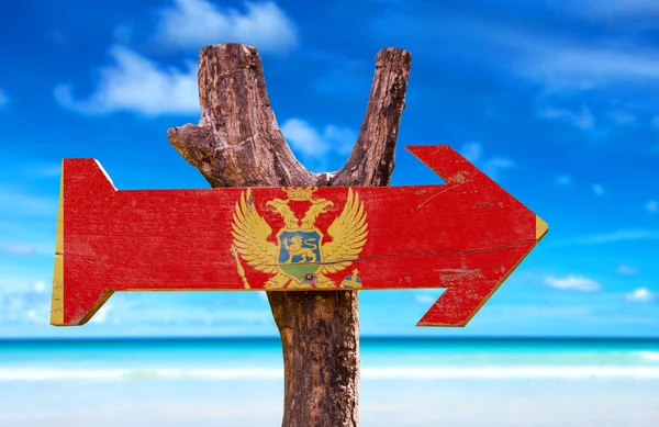 Montenegro flag wooden sign — Stock Photo, Image