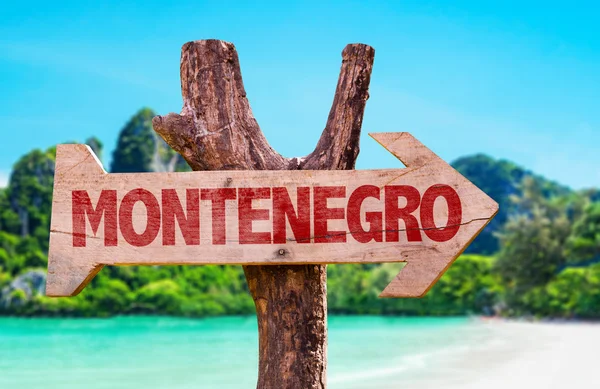 Montenegro houten teken — Stockfoto