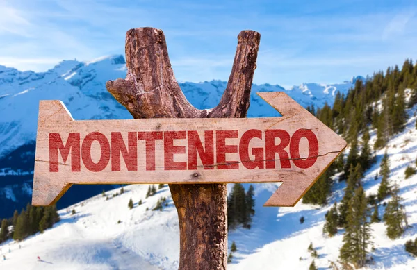 Montenegro wooden sign — Stock Photo, Image