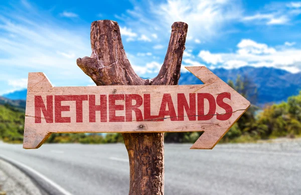 Netherlands wooden sign — Stock Photo, Image