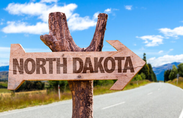 North Dakota wooden sign
