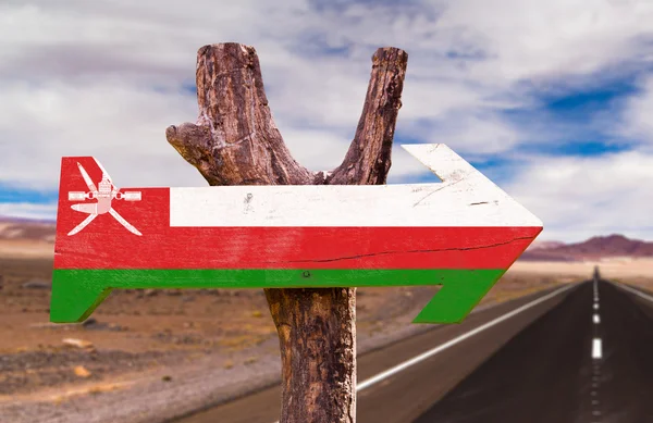 Oman Drapeau signe en bois — Photo