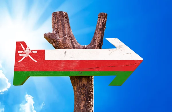 オマーンの国旗の木製看板 — ストック写真