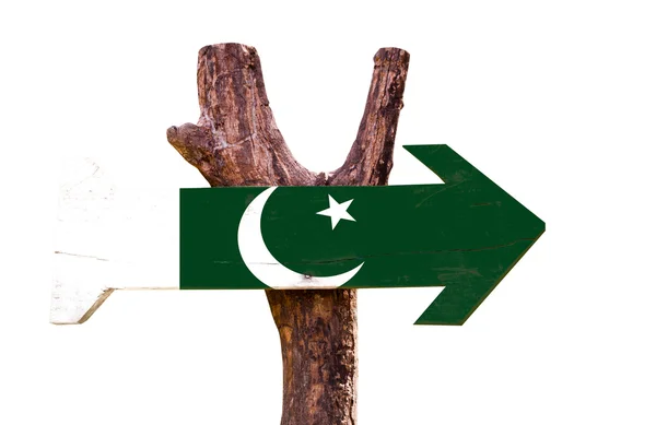 Pakistan Bandiera segno di legno — Foto Stock