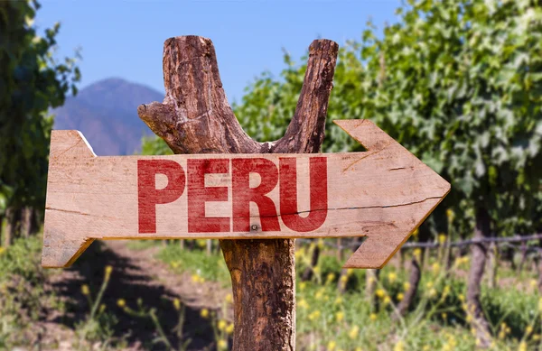 Peru houten teken — Stockfoto