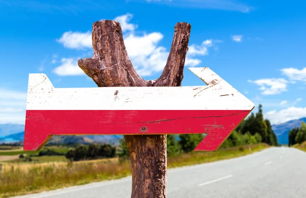 Polonia Bandiera segno di legno — Foto Stock