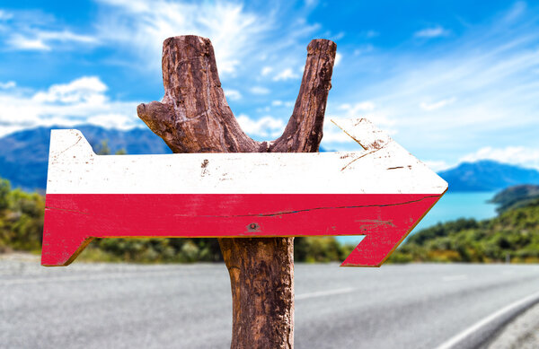 Poland Flag wooden sign