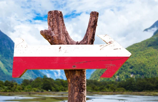 Poland flag wooden sign — Stock Photo, Image