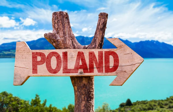 Poland wooden sign — Stock Photo, Image