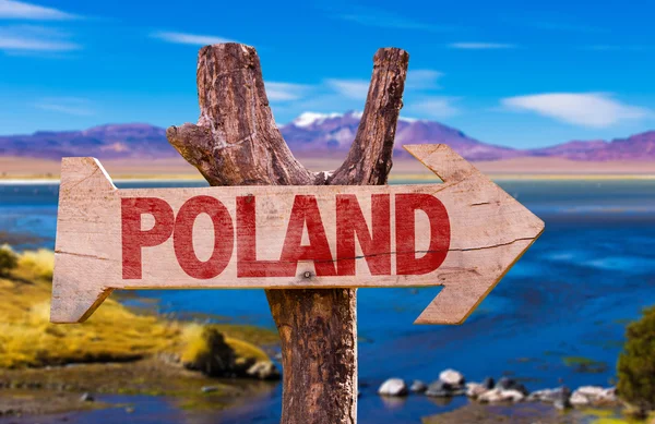 Poland wooden sign — Stock Photo, Image