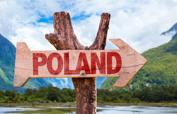 Poland wooden sign — Stock Photo, Image