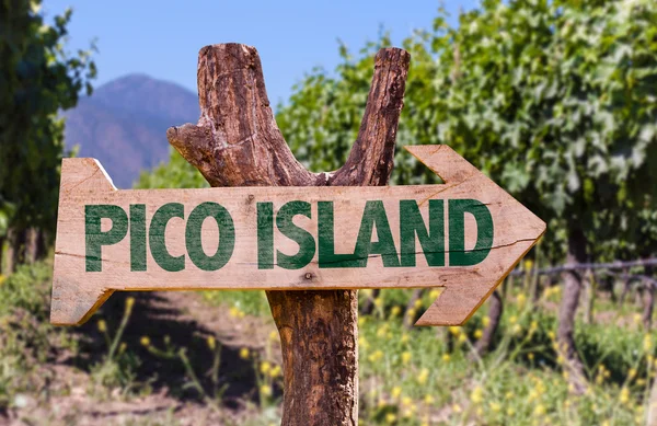 Pico Island wooden sign — Stock Photo, Image