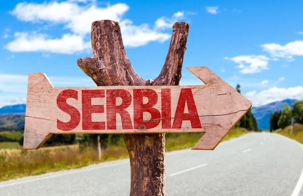 Serbia wooden sign — Stock Photo, Image