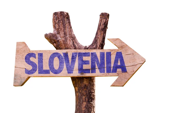 Slovenia wooden sign — Stock Photo, Image