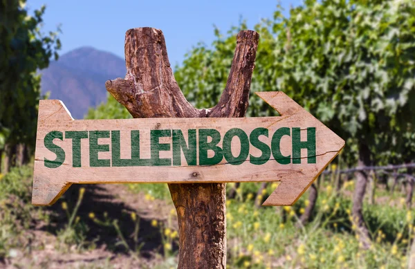 Stellenbosch houten teken — Stockfoto