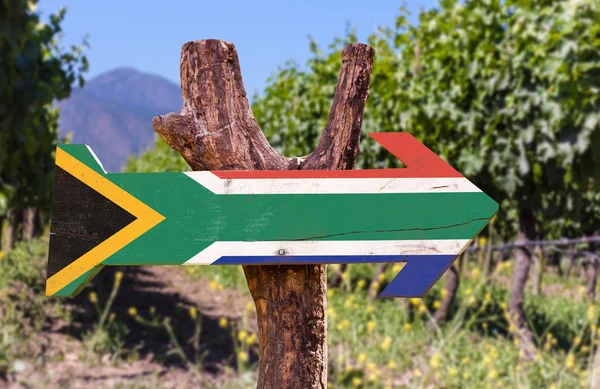 Vlag van Zuid-Afrika houten teken — Stockfoto