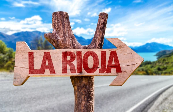 Señal de madera La Rioja — Foto de Stock