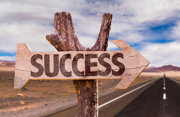 Success wooden sign