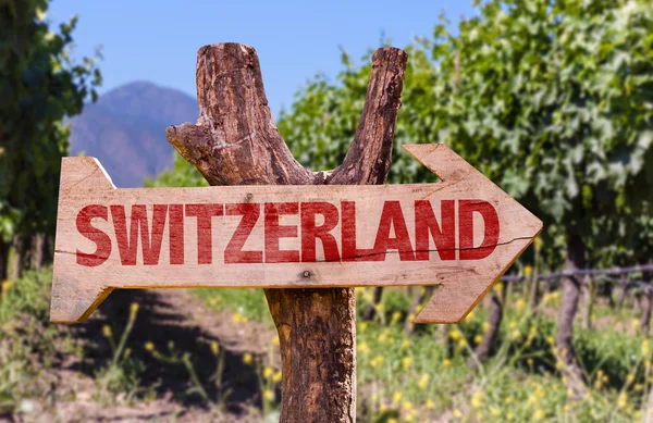 Switzerland wooden sign — Stock Photo, Image