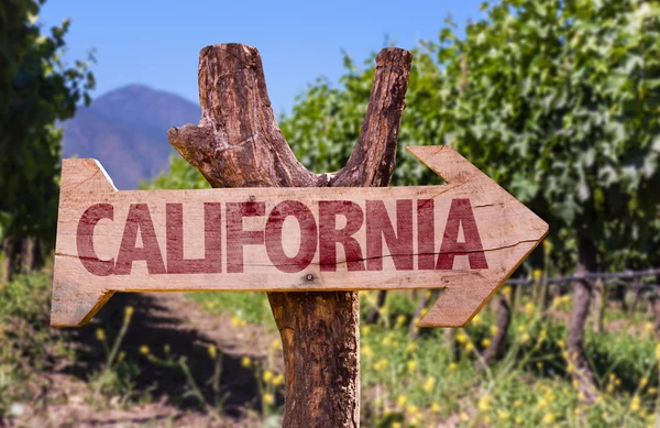 Californië vallei houten teken — Stockfoto