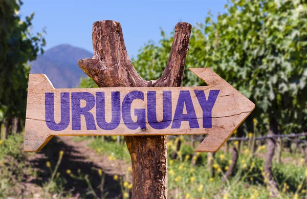 Signo de madera Uruguay — Foto de Stock